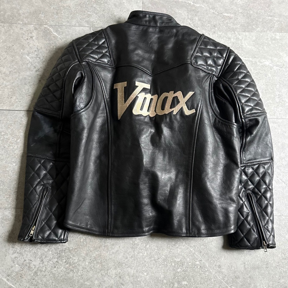 Vintage Yamaha Vmax Leather Biker Jacket Size 46